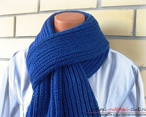Вяжем мужской шарф английской резинкой