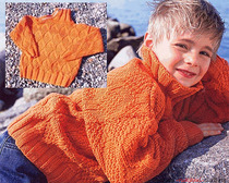 Пуловер для мальчика с рельефными ромбами