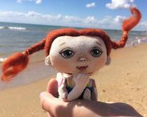 Текстильная куколка: Пляжная красавица