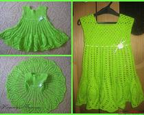 Зеленое хлопковое платье на девочку 1,5-2 лет