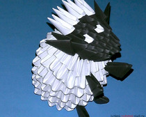 Сборка овечки в технике модульное оригами
