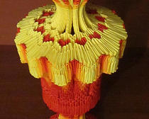 Ваза "Птица-жар" в технике модульного оригами