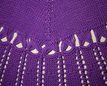 Вязание спицами: Пончо фиолетовый шик
