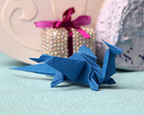 Синий дракончик оригами своими руками