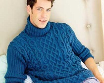 Оригинальный мужской свитер с рельефным узором