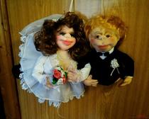 Свадебная пара - куклы из колготок