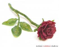 Схемы плетения из бисера розы.