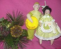 Текстильные куклы: тильды - семейная пара