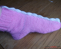 Урок по вязанию носков со швом двумя спицами по схеме