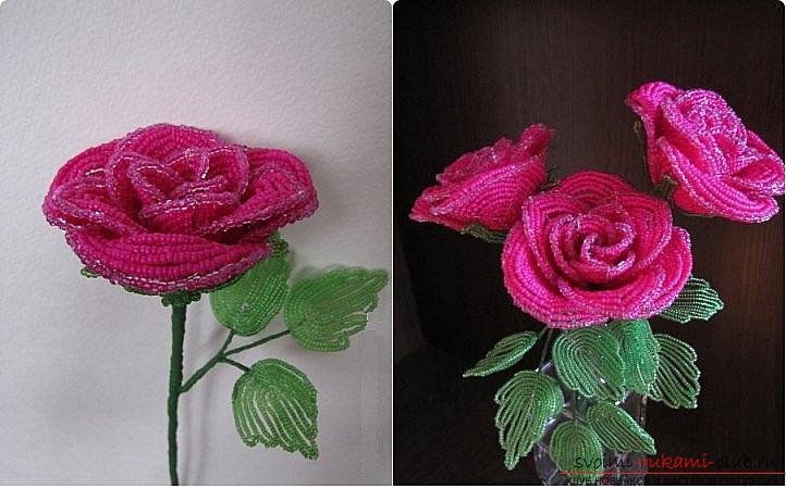 Розы из бисера пошаговая инструкция