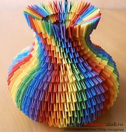 Как сделать вазу для цветка с помощью техники оригами