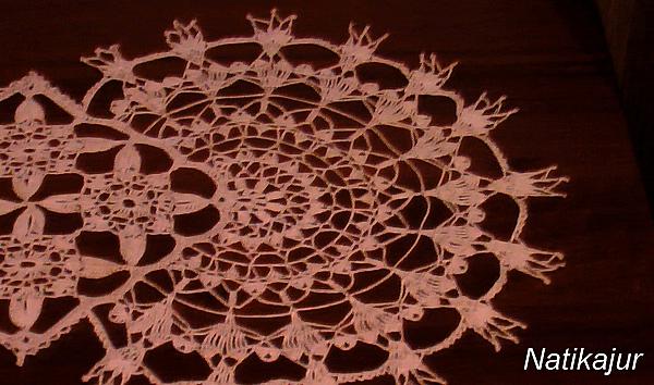 Салфетка "Снежный калейдоскоп". Текстиль, ковры - ручной работы. Фото 3