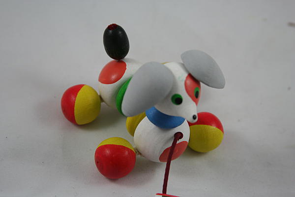 Игрушка каталка "Веселый щенок". Игрушки животные - ручной работы. Фото 2