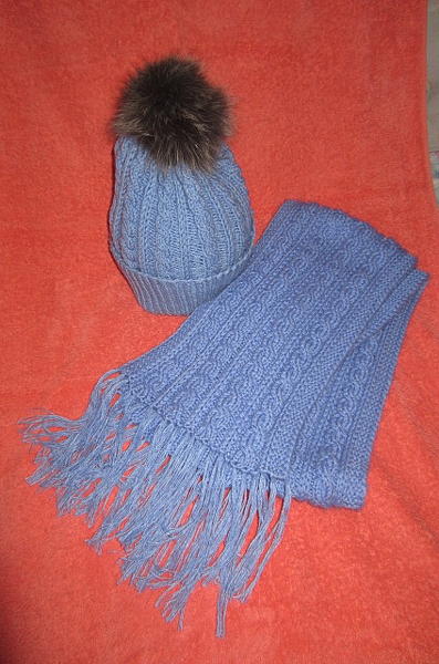 Комплект шапочка и шарф. Шарфы и шарфики - ручной работы.