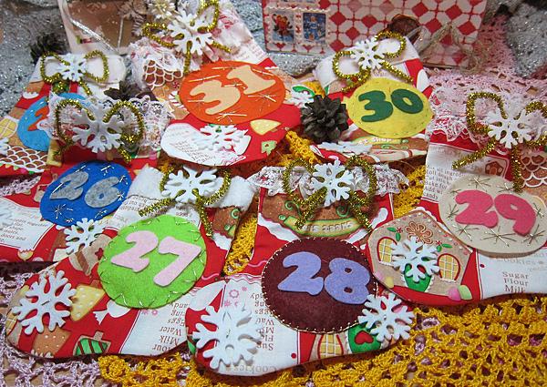 Адвент-Календарь "Новогодние сапожки ". Детская - ручной работы. Фото 3