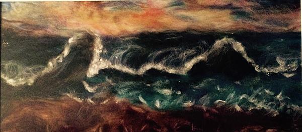 Картина из шерсти "Море волнуется".