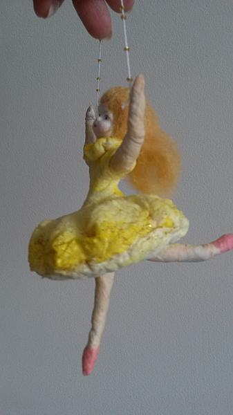 Балерина, ватная ёлочная игрушка. Новый год 2015 - ручной работы. Фото 2