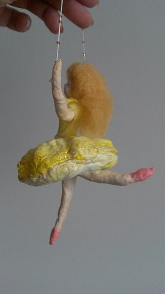 Балерина, ватная ёлочная игрушка. Новый год 2015 - ручной работы. Фото 4