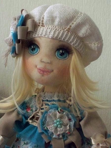 Текстильная интерьерная кукла АНЕЧКА. Коллекционные куклы - ручной работы. Фото 3