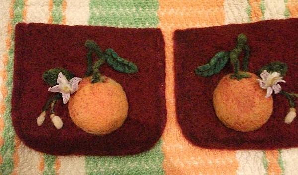 Декоративные карманы. Апельсины.. Кофты и свитера - ручной работы. Фото 5