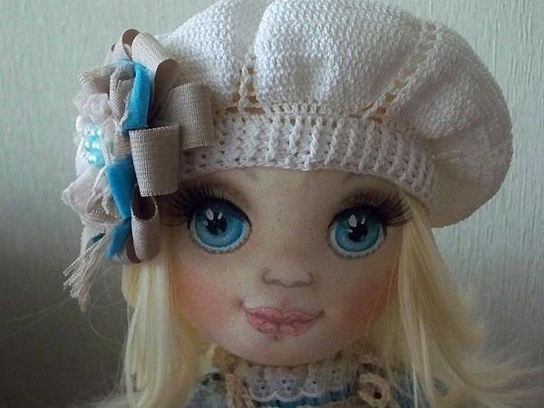 Текстильная интерьерная кукла АНЕЧКА. Коллекционные куклы - ручной работы. Фото 4