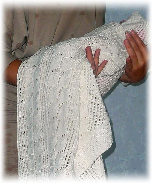 Белый ажурный плед. Текстиль, ковры - ручной работы. Фото 5