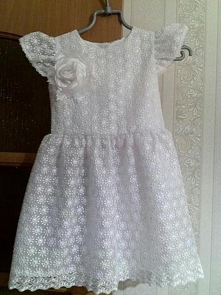 Нарядное, белоснежное белое платье, р. 116. Одежда для девочек - ручной работы.