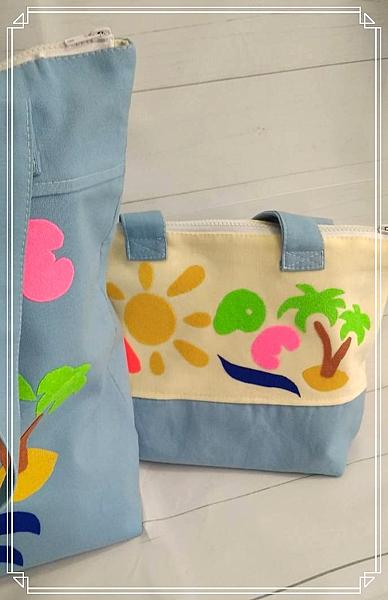 Пляжная сумка для мамы и дочки. Женские сумки - ручной работы. Фото 3
