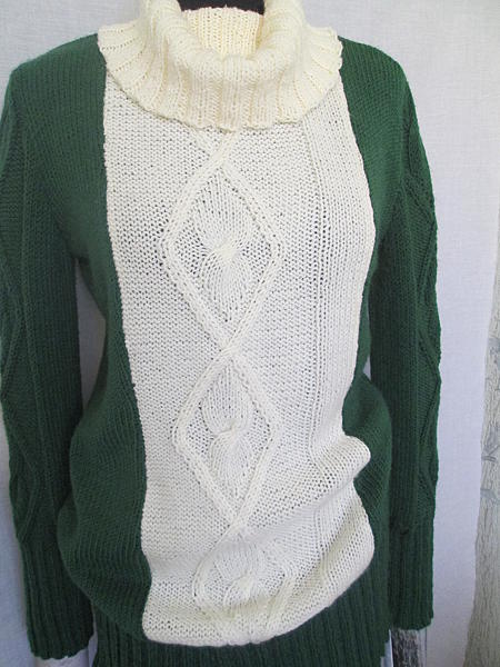 платье-свитер вязаное двухцветное. Платья - ручной работы. Фото 4