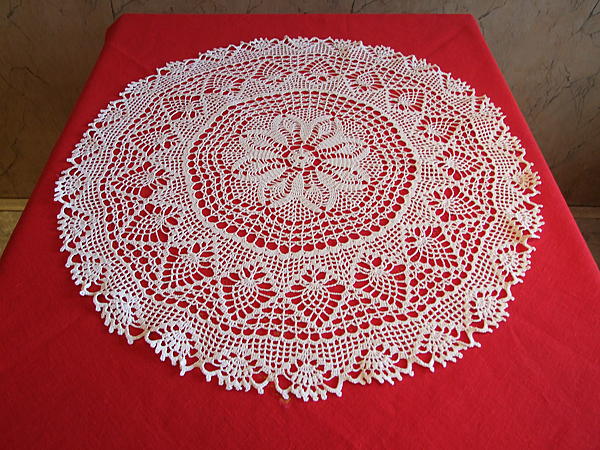 Мини-скатерть вязаная. Текстиль, ковры - ручной работы. Фото 3