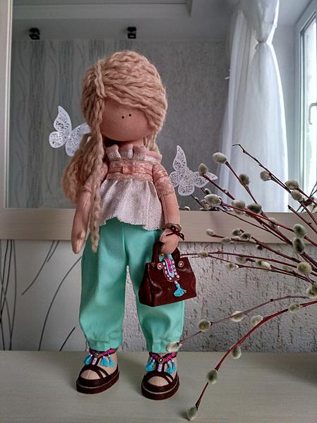 текстильная  интерьерная кукла ручной работы. Коллекционные куклы - ручной работы.
