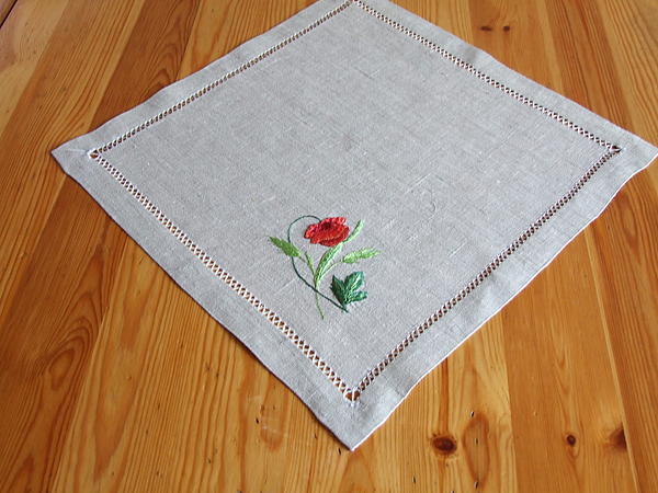 Салфетка "Мак".. Текстиль, ковры - ручной работы. Фото 2