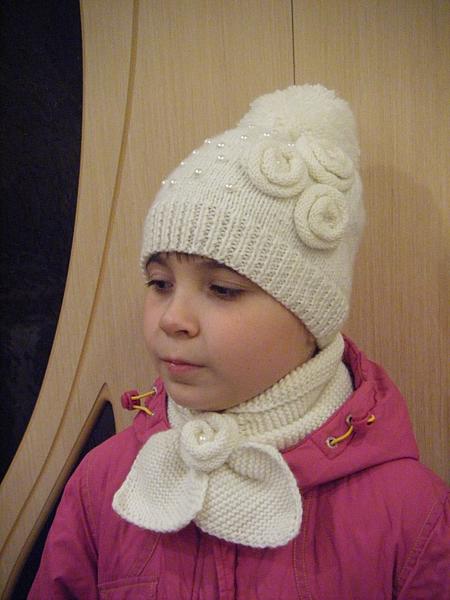 Снегурочка (шапочка+шарф). Головные уборы - ручной работы. Фото 2