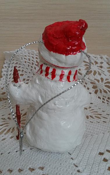 Ватная ёлочная игрушка Снеговик. Новый год 2015 - ручной работы. Фото 3