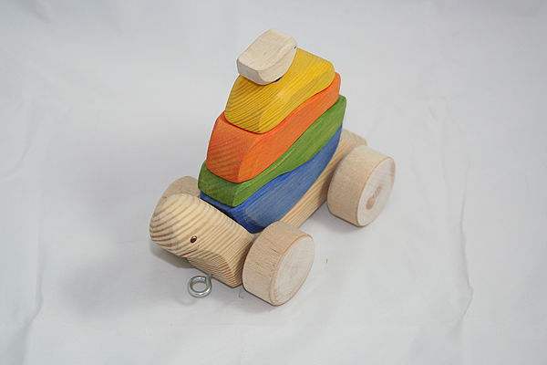 Пирамидка-каталка "Улитка с птичкой". Развивающие игрушки - ручной работы. Фото 2