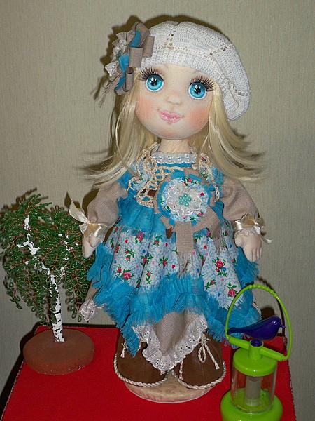 Текстильная интерьерная кукла АНЕЧКА. Коллекционные куклы - ручной работы.