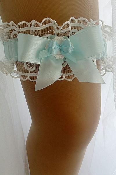 Подвязка для невесты Голубая. Одежда и аксессуары - ручной работы. Фото 4