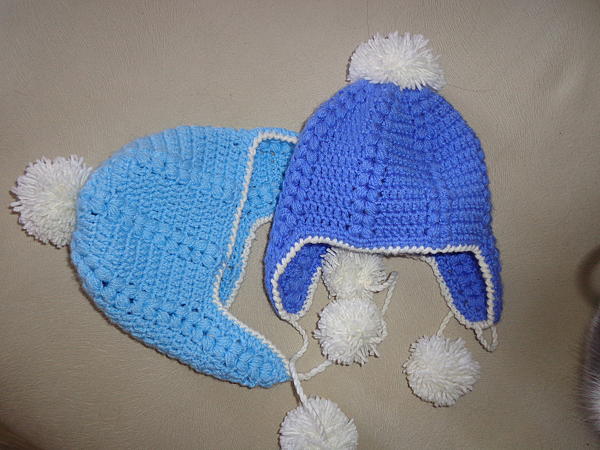 Вязаные шапочки для новорожденных. Для новорожденных - ручной работы.