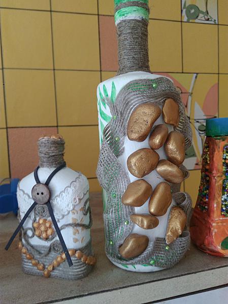 Бутылки декоративные. Элементы интерьера - ручной работы. Фото 2