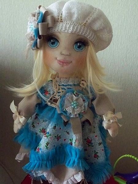 Текстильная интерьерная кукла АНЕЧКА. Коллекционные куклы - ручной работы. Фото 2