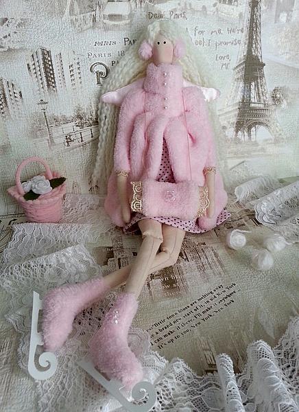 Тильда Зимний ангел на коньках, фигуристка. Куклы тильды - ручной работы. Фото 2