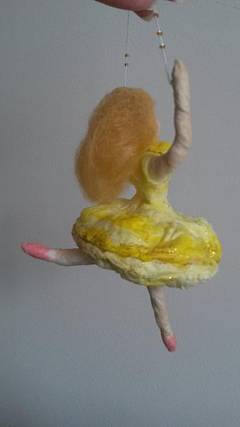 Балерина, ватная ёлочная игрушка. Новый год 2015 - ручной работы. Фото 3