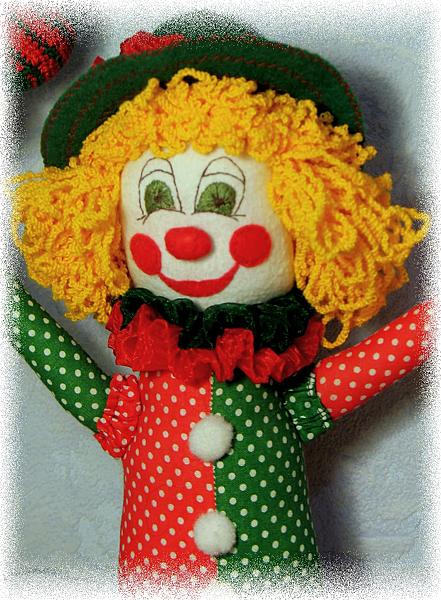 Веселый рыжий клоун. Коллекционные куклы - ручной работы.