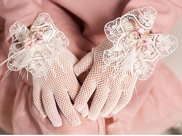 Перчатки для девочки в стиле Гетсби. Детские аксессуары - ручной работы. Фото 4
