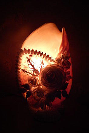 Светильник (ночник ) из ракушки на свадьбу. Освещение - ручной работы. Фото 2