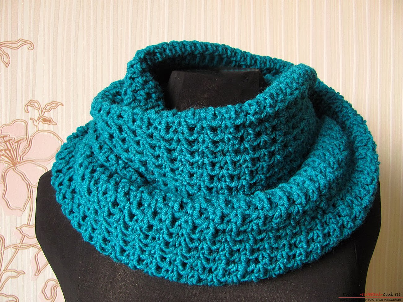 шарф капюшон схема вязания спицами