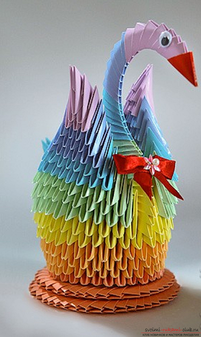 Пошаговая инструкция лебедь оригами