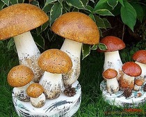 Садовая скульптура гриба из гипса