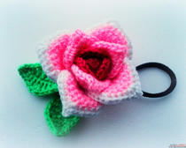 Вязание цветка розы крючком. Резинки для волос своими руками