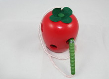 Деревянная головоломка для детей, шнуровка яблока		